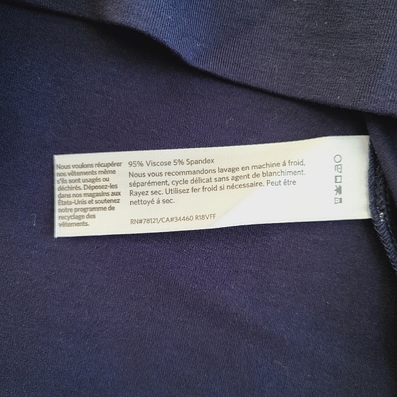 Eileen‎ Fisher Lightweight Viscose Jersey Jewel Neckline T-shirt Dress in Navy - Picture 10 of 14